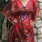 NOK02 Boho Floral Caftan Kaftan Kimono Tunic Cover-ups Dress Top Blouse