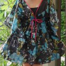 NOK04 Boho Floral Caftan Kaftan Kimono Tunic Cover-ups Dress Top Blouse