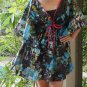 NOK04 Boho Floral Caftan Kaftan Kimono Tunic Cover-ups Dress Top Blouse