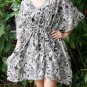 V01 Cotton Floral Caftan Kaftan Kimono Tunic Cover-ups Dress Top Blouse M L XL