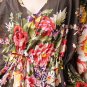 V04 Cotton Floral Caftan Kaftan Kimono Tunic Cover-ups Dress Top Blouse M L XL