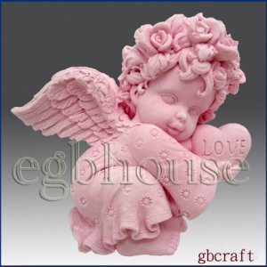 2D Silicone Soap Mold - Valentine Angel Girl