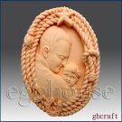 2D Silicone Soap Mold – Dad and Child in Rope Frame