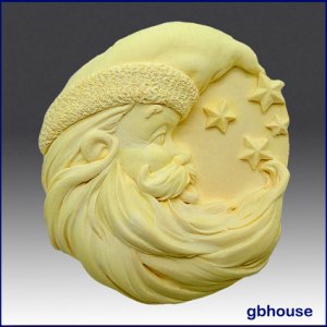 2D Silicone Soap Mold &acirc;�� Santa Man in the Moon