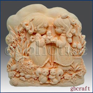 2D Silicone Soap Mold - Friends in the Garden