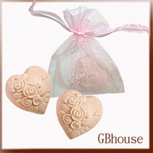 Silicone soap mold - Wedding -Mini Rose Heart-2cavities