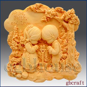 2D Silicone Soap Mold &acirc;�� Friends Praying