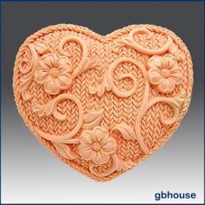 2D Crochet Heart - Silicone Soap Mold