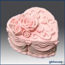 Silicone Soap/Candle Mold-Heart Shape Rose Wedding Cake Silicone Soap/Candle Mold-Heart Shape Rose Wedding Cake