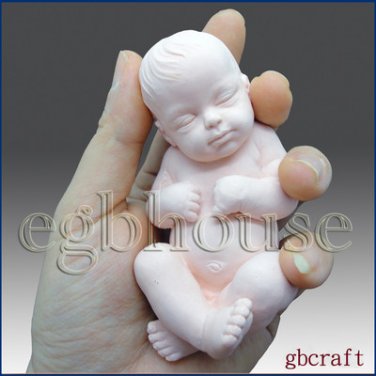 3D Silicone Soap Mold-Lifelike Baby Ethan(2 parts assembled mold)