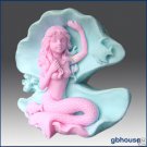 Mermaid Mira in a Shell – 2D Silicone Soap Mold
