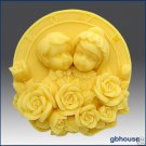 2D Silicone Soap Mold - Newlyweds & Roses