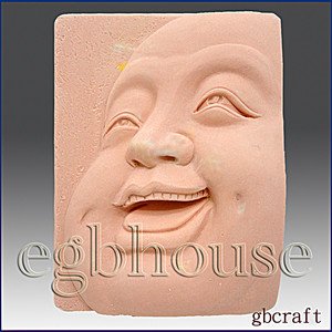 2D Silicone Soap Mold &acirc;�� Laughing Buddha Close-up