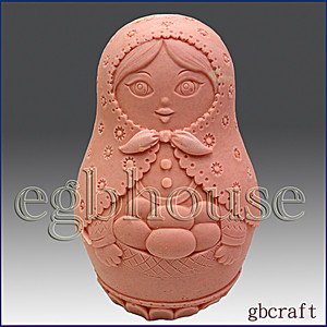 3D Silicone Soap / Candle Mold -  Russian Nesting Doll with eggs