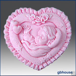 2D Silicone Soap and Plaster Mold &acirc;�� Baby in Heart