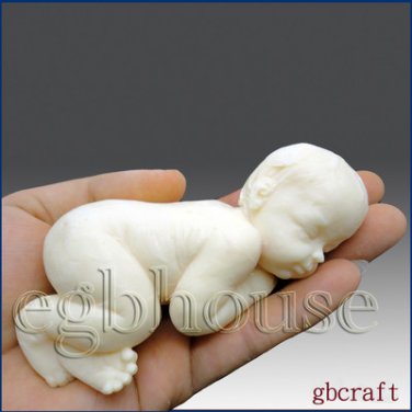3D Silicone Soap Mold-Lifelike Baby Chloe (2 parts assembledmold)