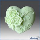 Silicone Soap Mold -  Triple Rose Heart