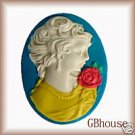 Romantic Lady - Silicone push mold polymer clay  Cameo