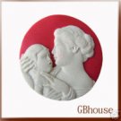 Mother & Child-Silicone push mold polymer clay CameoIII