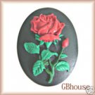 Rose --Silicone push mold polymer clay soap Cameo II