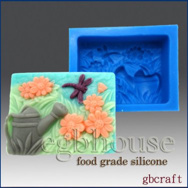 Daisies, Dragonfly, Watering Can- 2D Food Silicone Mold