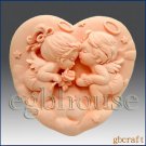 2D Silicone Soap Mold - Angel Heart Couple