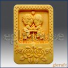 2DSilicone Soap Mold-Country Couple Sharing Sweet Treat