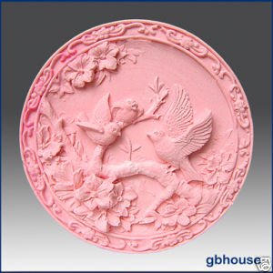 2D Silicone Soap Mold -  Three Birds on Bough