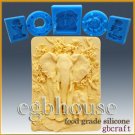 2D Silicone Soap/sugar/fondant/chocolate Mold-Fascinating Elephants