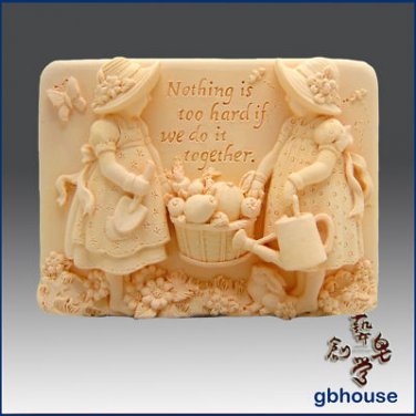 Silicone Mold &acirc;�� Forever Friends Series -Gardening Girls
