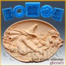 2D Silicone Soap/sugar/fondant/chocolate Mold - Halloween Witch, Cat and Mouse 2D Silicone Soap/sugar/fondant/chocolate Mold - Halloween Witch, Cat and Mouse