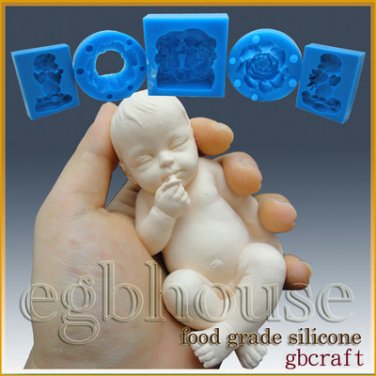 3D Silicone Soap/sugar/fondant/chocolat Mold-Lifelike Baby Gino -free shipping