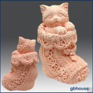 3D Soap and Candle Mold- Kitten in Crochet Bootie 3D Soap and Candle Mold- Kitten in Crochet Bootie
