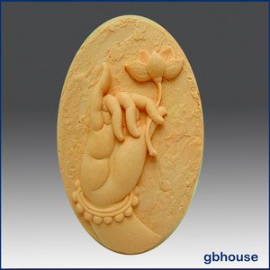 2D Silicone Soap Mold &acirc;�� Buddha finger holding Lotus