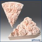 Wedding cake slice with Rose n icing top silicone Mold
