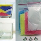 Scented Granulated Candle Wax- 4 colors, 1 glass jar, 3 wicks
