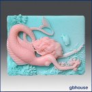 Mermaid Herbena 2d Silicone Soap/polymer/clay/cold Porcelain Mold