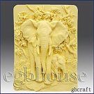 Fascinating Elephants -Detail of high relief sculpture - Soap silicone mold