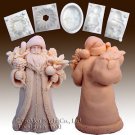 Santa W/robe Carrying Bag-Silicone Soap/sugar/fondant/chocolate/marzipan 3d Mold