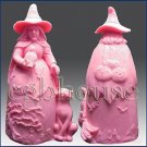 3D silicone Soap/polymer/clay/cold porcelain/candle mold-Witch (check contents)