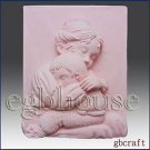 2D silicone Soap/polymer/clay/cold porcelain mold- Mother Cradle Her Child