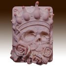 2D silicone Soap/Guest/polymer/clay/cold porcelain mold- Skeleton Rose Plaque