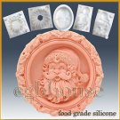 Santa Medallion - silicone Soap/sugar/fondant/chocolate/Marzipan 2D mold