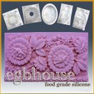 Flowers Galore -  silicone Soap/sugar/fondant/chocolate/Marzipan 2D mold