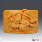 Santa and the Snowman - Soap/candle/polymer/clay/cold Porcelain 2d Silicone Mold