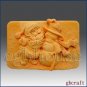 Santa and the Snowman - Soap/candle/polymer/clay/cold Porcelain 2d Silicone Mold