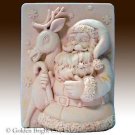Snowflake Santa and Reindeer - 2D silicone Soap/polymer/clay/cold porcelain mold