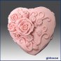 Silicone Soap/sugar/fondant/chocolat Mold-Heart Shape Rose Wedding Cake