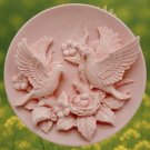 Birds and Nest Silicone Mold – 2D Round Floral Relief Soap Mold for Handmade Soap, Wax, Resin