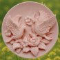 Birds and Nest Silicone Mold – 2D Round Floral Relief Soap Mold for Handmade Soap, Wax, Resin